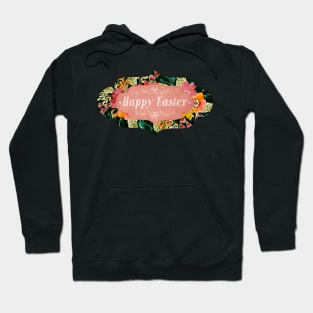 Watercolor Flowers Happy Easter Banner Hoodie